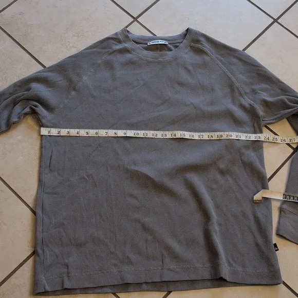 NEW American Giant Thermal Long Sleeve Crew Tee Sharkskin Grey Size 2XL